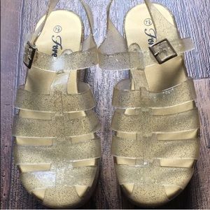 Gold platform sandals 7.5